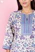 Terry Voile Kurta Pant And Kota Dupatta In Floral Block Print